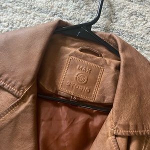 Max Studio brown leather jacket